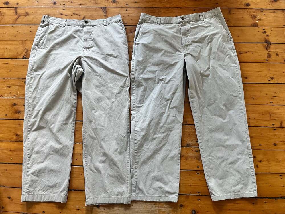 (2) L.L. Bean Men's Tropic Weight 100% Cotton Khaki Chino Pants Size 37x32
